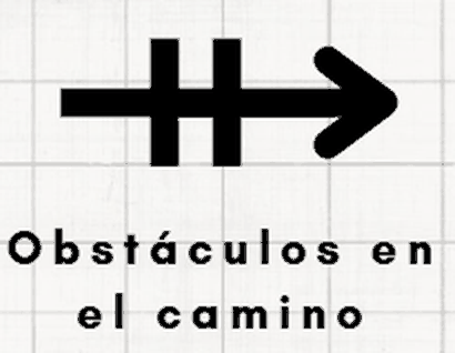 Signo de pista: Obstáculos en el camino