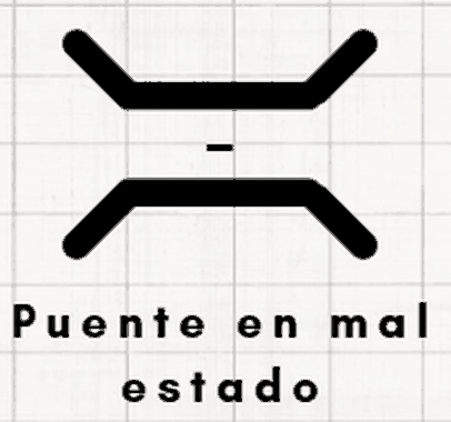 Signo de pista: Puente en mal estado